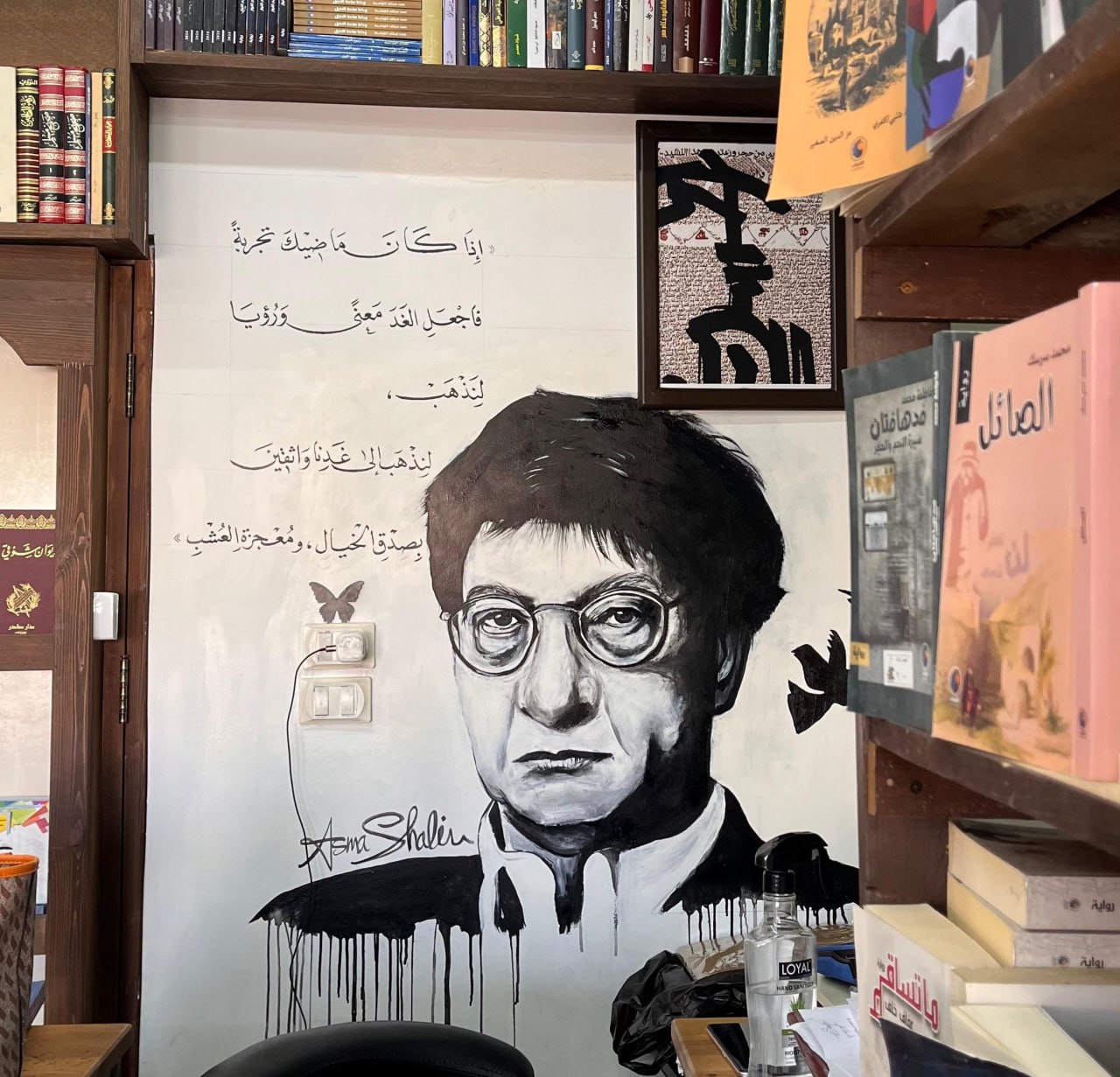 كتب على رفوف المكتبة